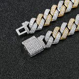 Dual Tone VVS1 Moissanite Cuban Hip Hop Necklace For Him