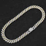Dual Tone VVS1 Moissanite Cuban Hip Hop Necklace For Him