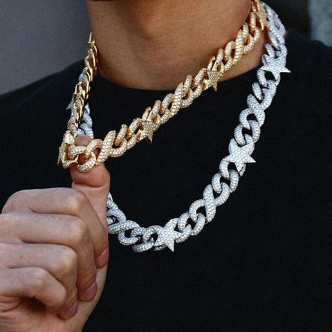 Moissanite Diamond Infinity Star Hip Hop Luxury Chain For Men's