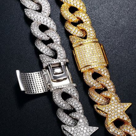 Moissanite Diamond Infinity Star Hip Hop Luxury Chain For Men's