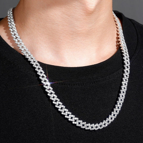925 Sterling Silver Iced Out Moissanite Hip Hop Chain With Elegant Look