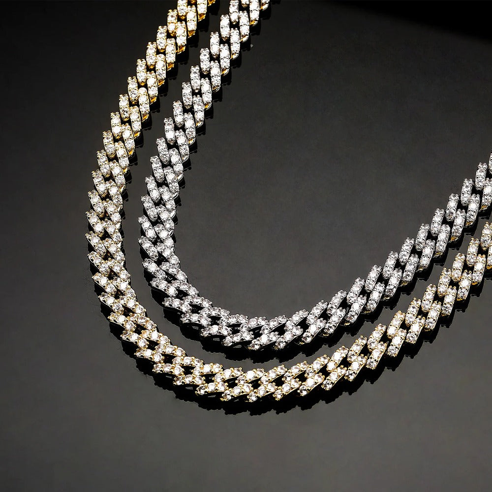 925 Sterling Silver Iced Out Moissanite Hip Hop Chain With Elegant Look