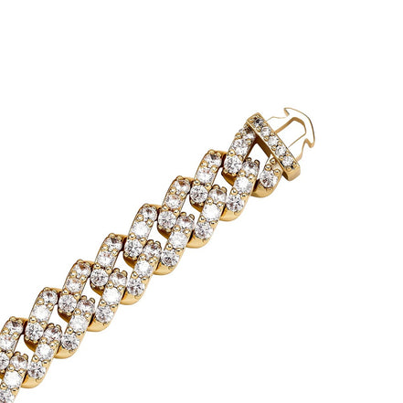 925 Sterling Silver Iced Out Moissanite Hip Hop Chain With Elegant Look