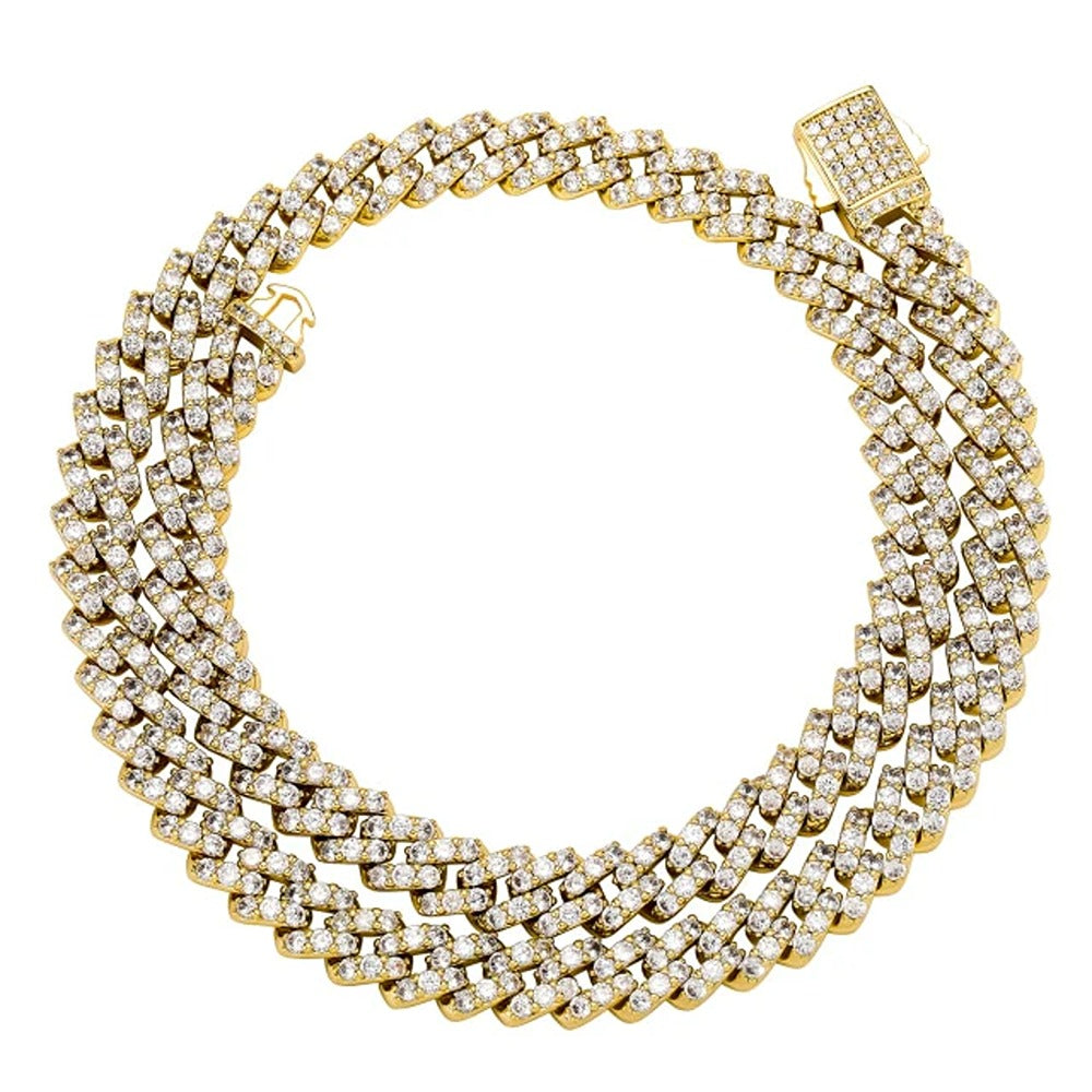 925 Sterling Silver Iced Out Moissanite Hip Hop Chain With Elegant Look