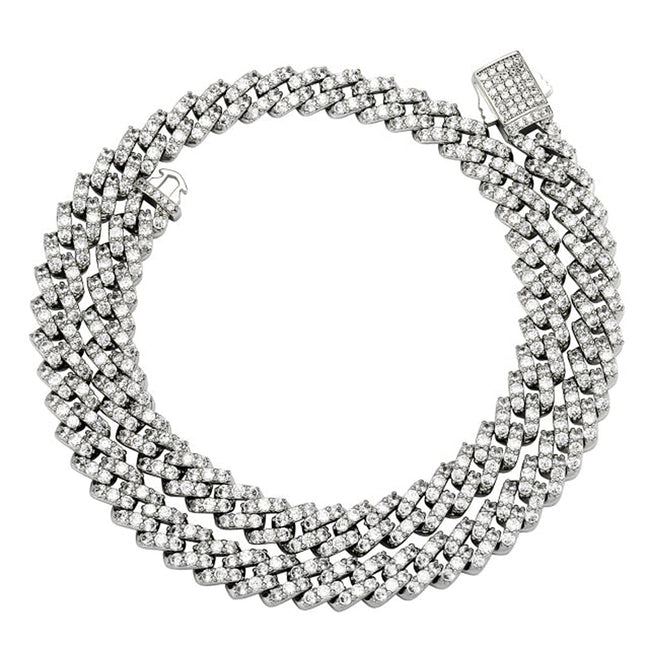 925 Sterling Silver Iced Out Moissanite Hip Hop Chain With Elegant Look