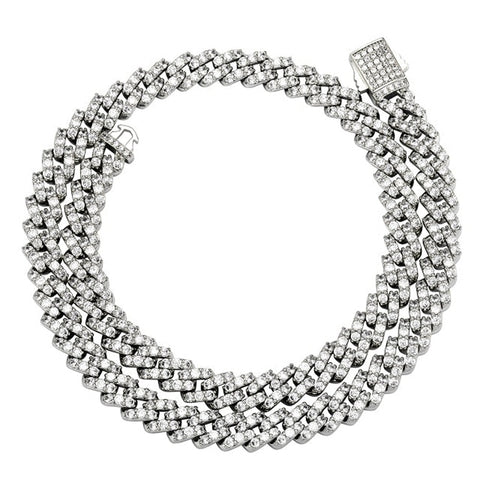 925 Sterling Silver Iced Out Moissanite Hip Hop Chain With Elegant Look