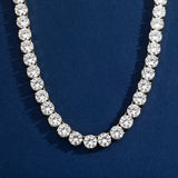 Round Cut Colorless Moissnaite Diamond Tennis Hip Hop Chain