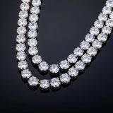 Round Cut Colorless Moissnaite Diamond Tennis Hip Hop Chain