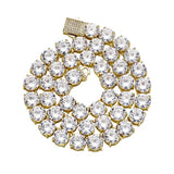 Round Cut Colorless Moissnaite Diamond Tennis Hip Hop Chain