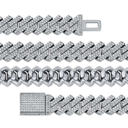 Luxury VVS1 Moissanite Diamond Cuban Chain For Men's