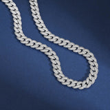 Sterling Silver Moissanite Diamond 18mm Cuban Link Chain
