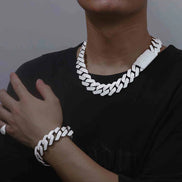 22mm Ice Out Luxury Hip Hop Moissanite Diamond Cuban Chain