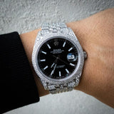 Iced Out Moissanite Black Dial Luxury Watch For Men's