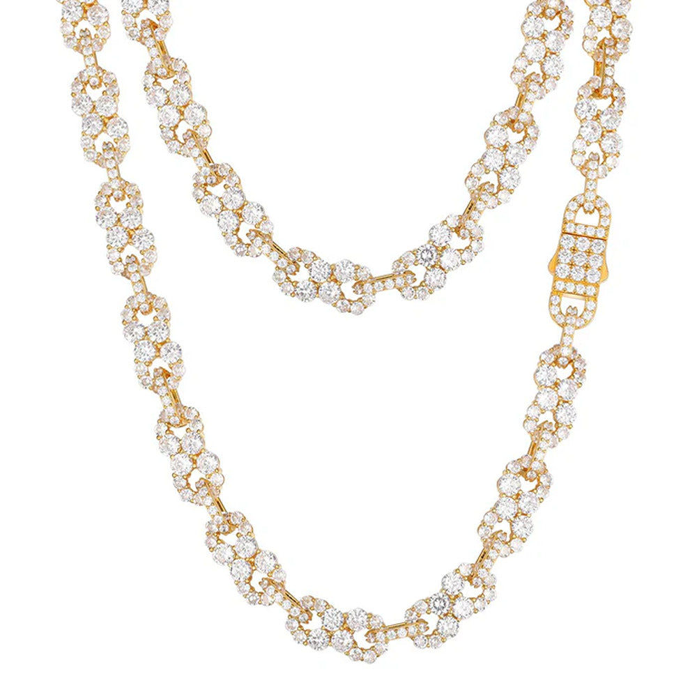 Moissanite Diamond Infinity Style Hip Hop Cuban Link Chain For Men's