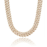 Hip Hop Luxury Moissanite Round & Baguette Cuban Link Chain
