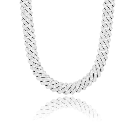 Round And Baguette Moissanite Cuban Link Chain Gift For Men's
