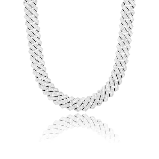 Round And Baguette Moissanite Cuban Link Chain Gift For Men's