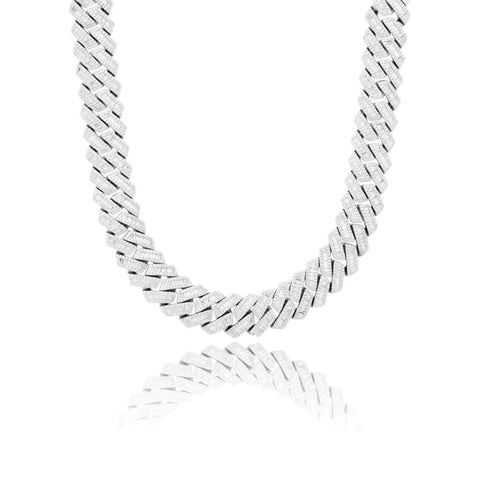 Round And Baguette Moissanite Cuban Link Chain Gift For Men's