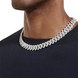 Round And Baguette Moissanite Cuban Link Chain Gift For Men's
