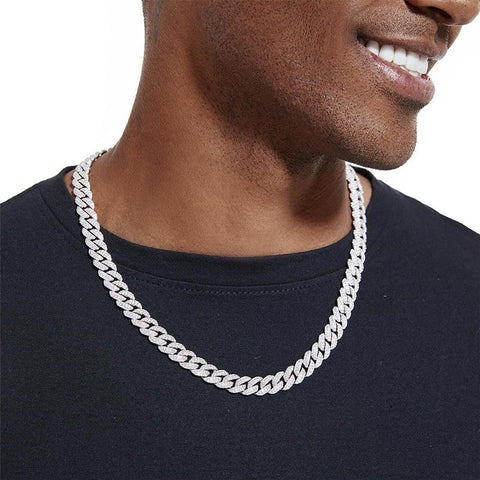 Moissanite Diamond Cuban Chain For Men's