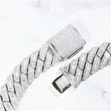 Round And Baguette Moissanite Cuban Link Chain Gift For Men's