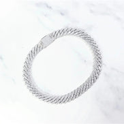 Round And Baguette Moissanite Cuban Link Chain Gift For Men's
