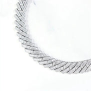 Round And Baguette Moissanite Cuban Link Chain Gift For Men's