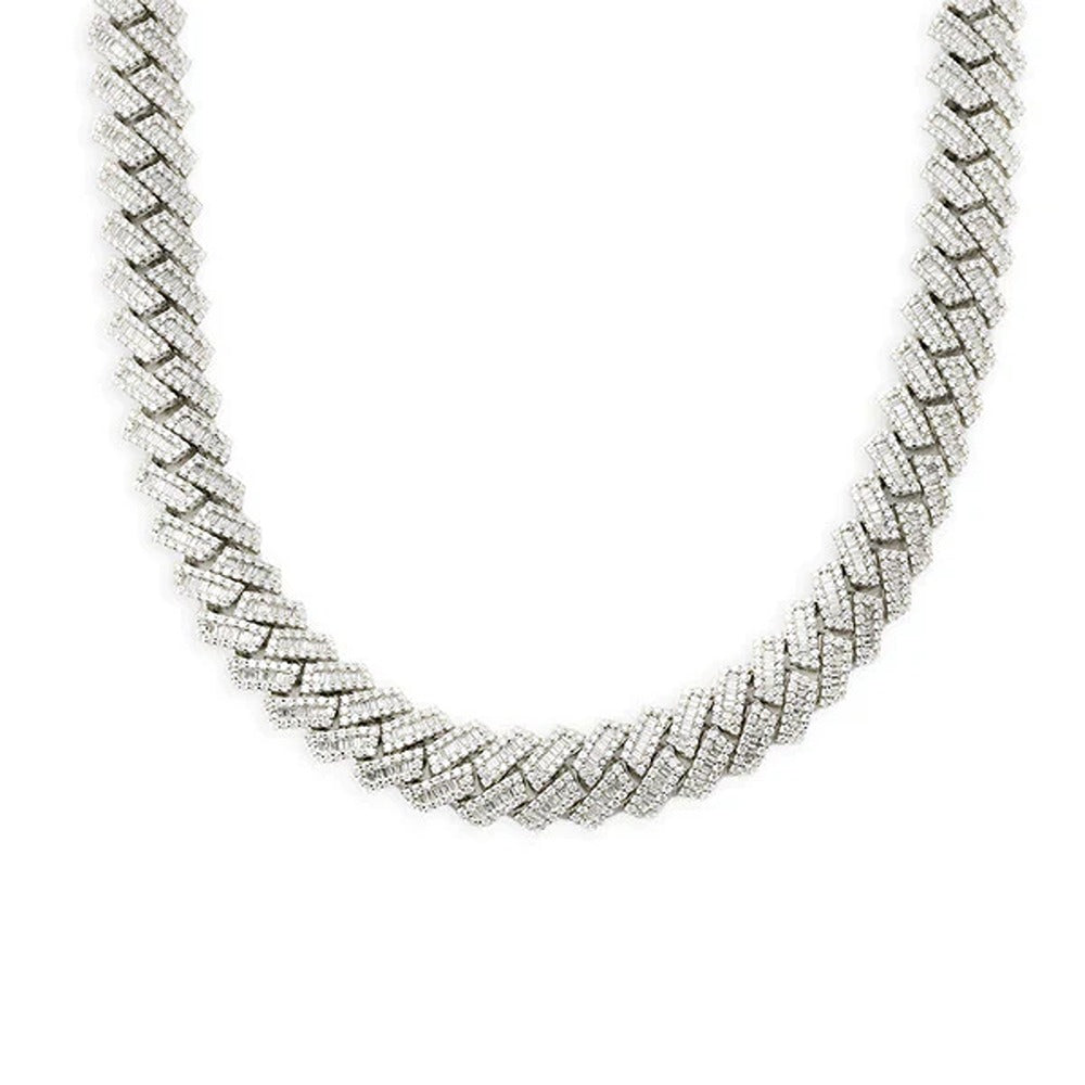 Moissanite Ice Out Round & Baguette 20MM Hip Hop Luxury Chain