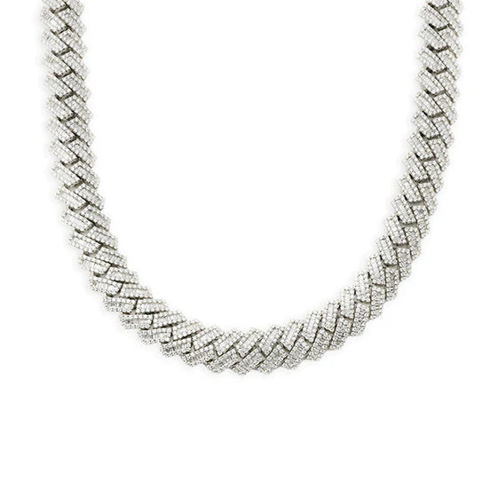 Moissanite Ice Out Round & Baguette 20MM Hip Hop Luxury Chain