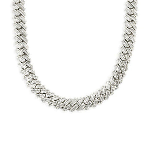Moissanite Ice Out Round & Baguette 20MM Hip Hop Luxury Chain