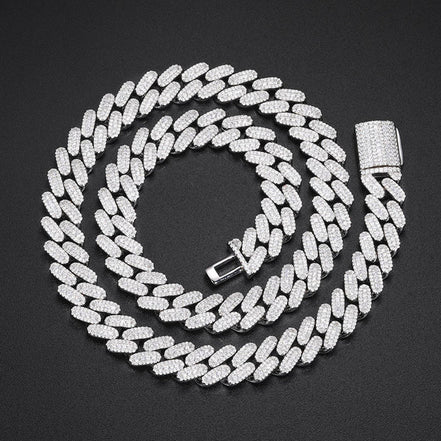 Iced Out Colorless Moissanite Cuban Link Chain