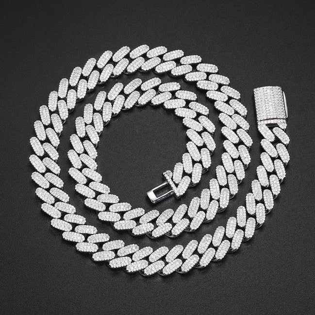 Iced Out Colorless Moissanite Cuban Link Chain