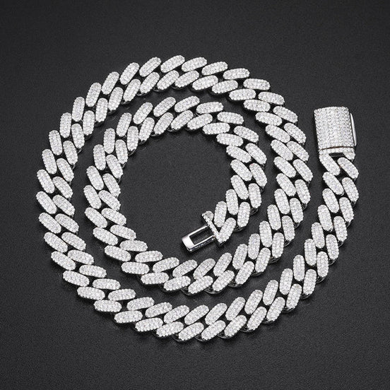 Iced Out Colorless Moissanite Cuban Link Chain