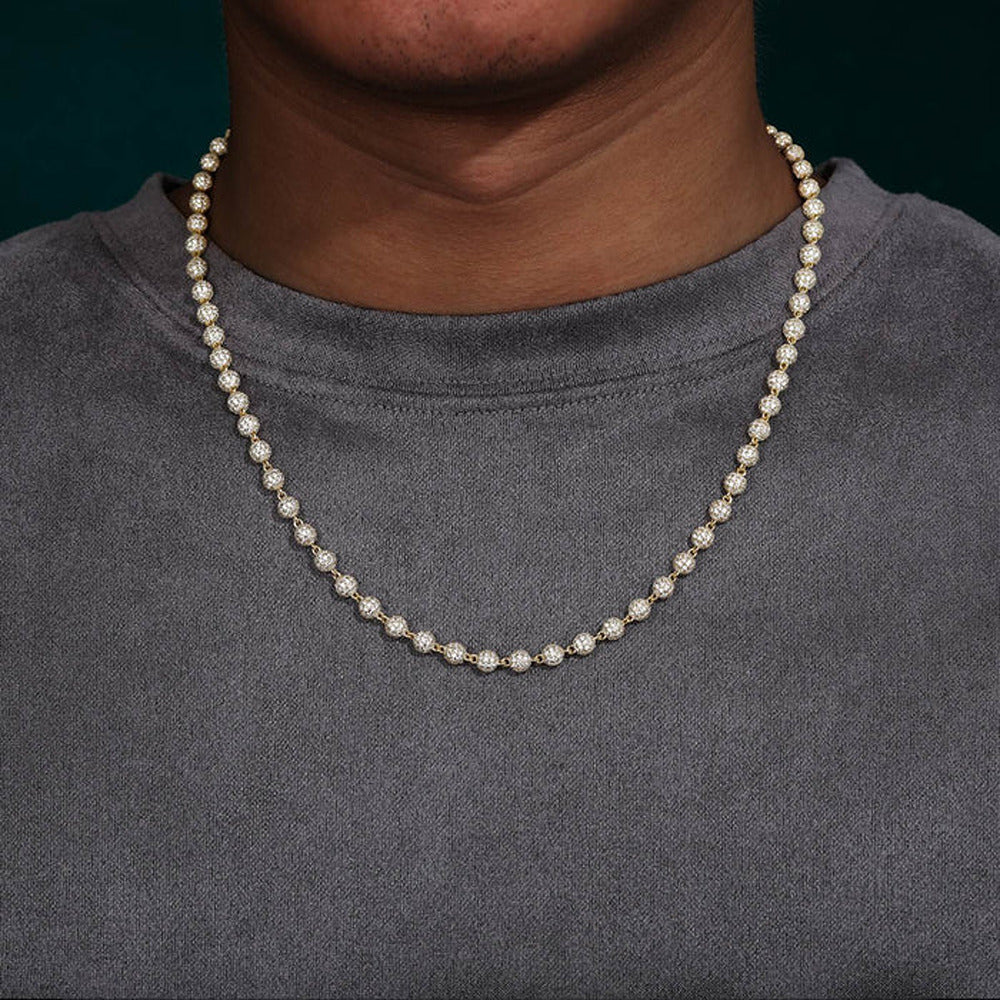 D Color Moissanite Round Cut Ball Chain Customize Jewelry