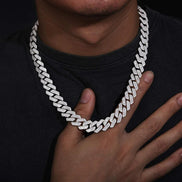 Round And Baguette Cut Moissanite Iced Out Hip Hop Chain