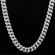Colorless Moissanite Bling Bling Two Row Cuban Chain