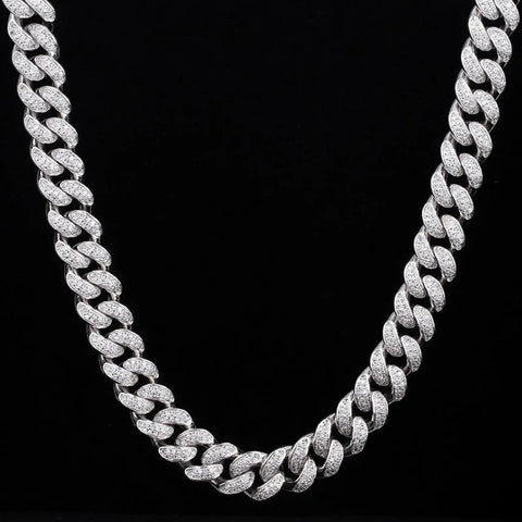 Colorless Moissanite Bling Bling Two Row Cuban Chain