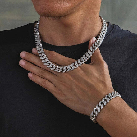 Colorless Moissanite Bling Bling Two Row Cuban Chain