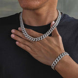 Colorless Moissanite Bling Bling Two Row Cuban Chain