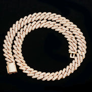 Iced Out Round Brilliant Cut Moissanite Cuban Chain For Him