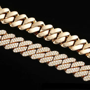 Iced Out Round Brilliant Cut Moissanite Cuban Chain For Him