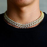 Iced Out Round Brilliant Cut Moissanite Cuban Chain For Him