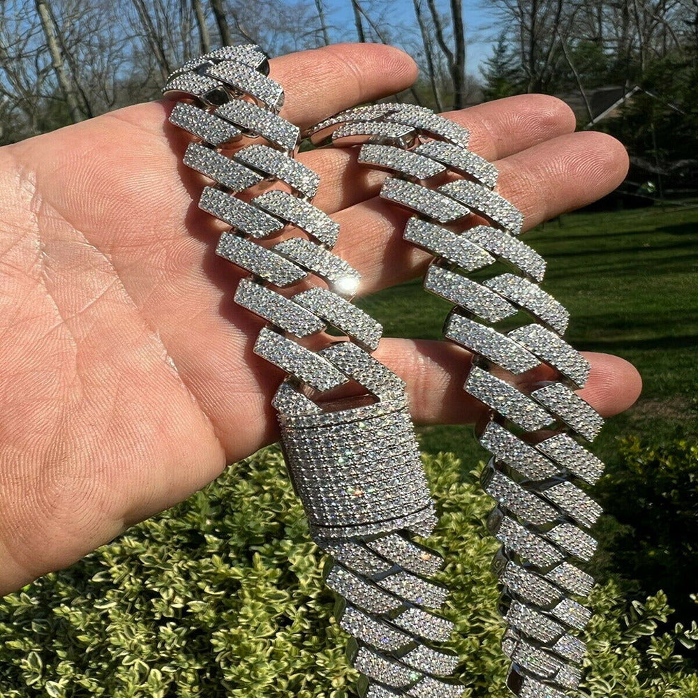 22MM Iced Out Moissnaite Cuban Link Hip Hop Chain