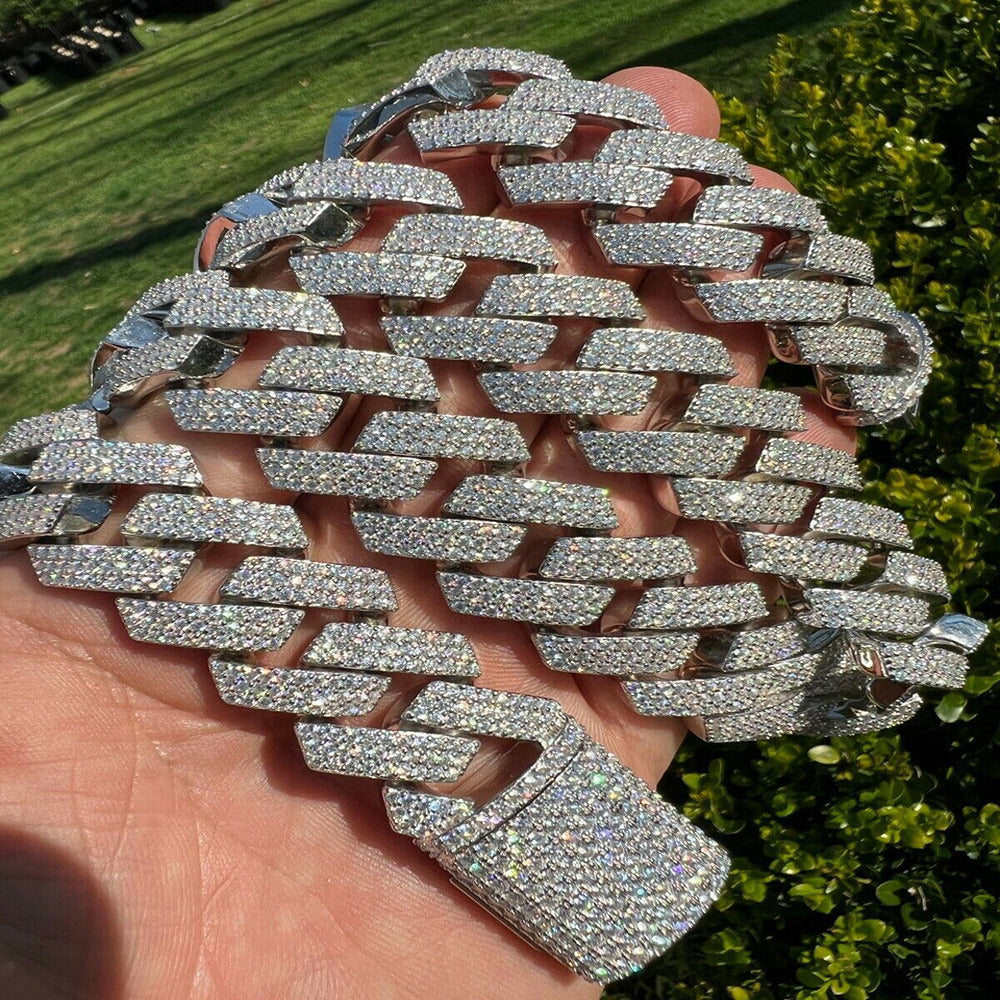 22MM Iced Out Moissnaite Cuban Link Hip Hop Chain