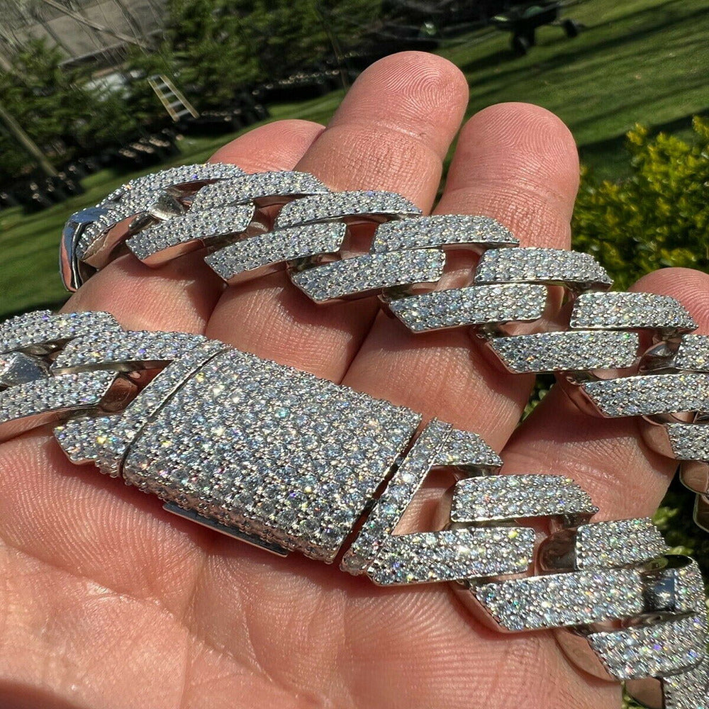 22MM Iced Out Moissnaite Cuban Link Hip Hop Chain