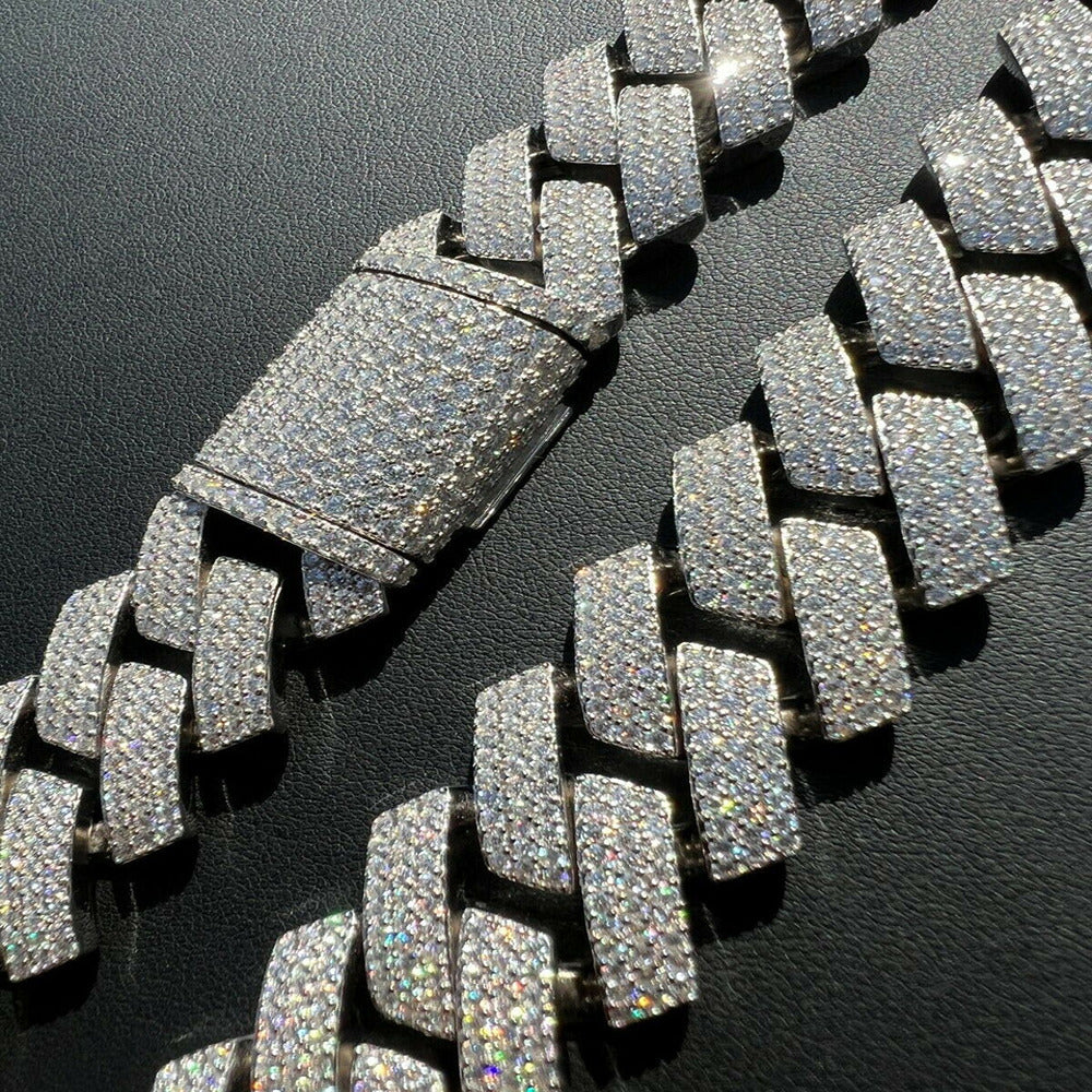 22MM Iced Out Moissnaite Cuban Link Hip Hop Chain