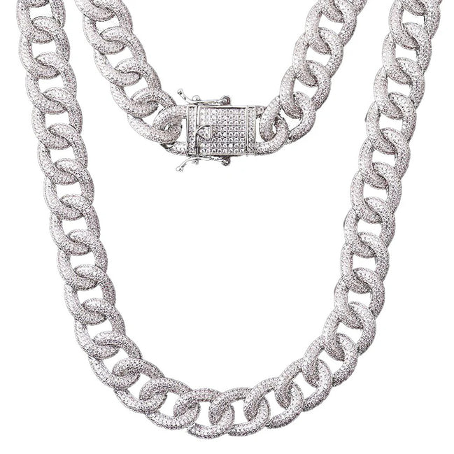 925 Sterling Silver Moissanite Miami Iced Out Cuban Chain