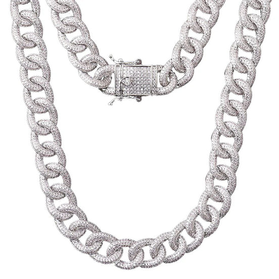 925 Sterling Silver Moissanite Miami Iced Out Cuban Chain
