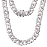 925 Sterling Silver Moissanite Miami Iced Out Cuban Chain