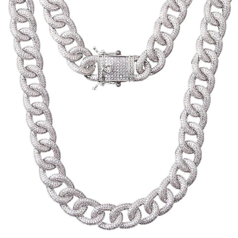 925 Sterling Silver Moissanite Miami Iced Out Cuban Chain